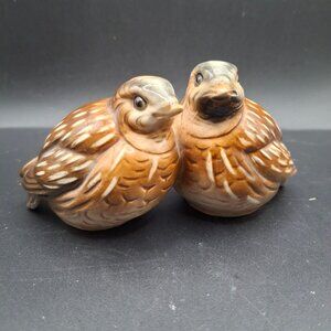 Vintage Goebel W. Germany Quail  Figurines Hand-Painted Porcelain Brown